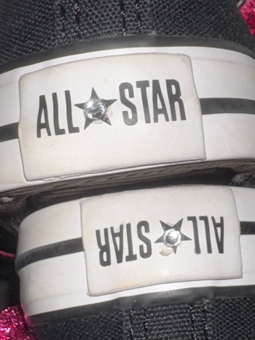 Custom Bling Converse Mommy & Me Set | Rhinestone Toe | Black Low Tops - Picture 7 of 11